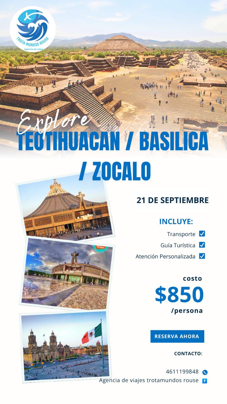 Tour Teotihuacán, Basílica y Zócalo